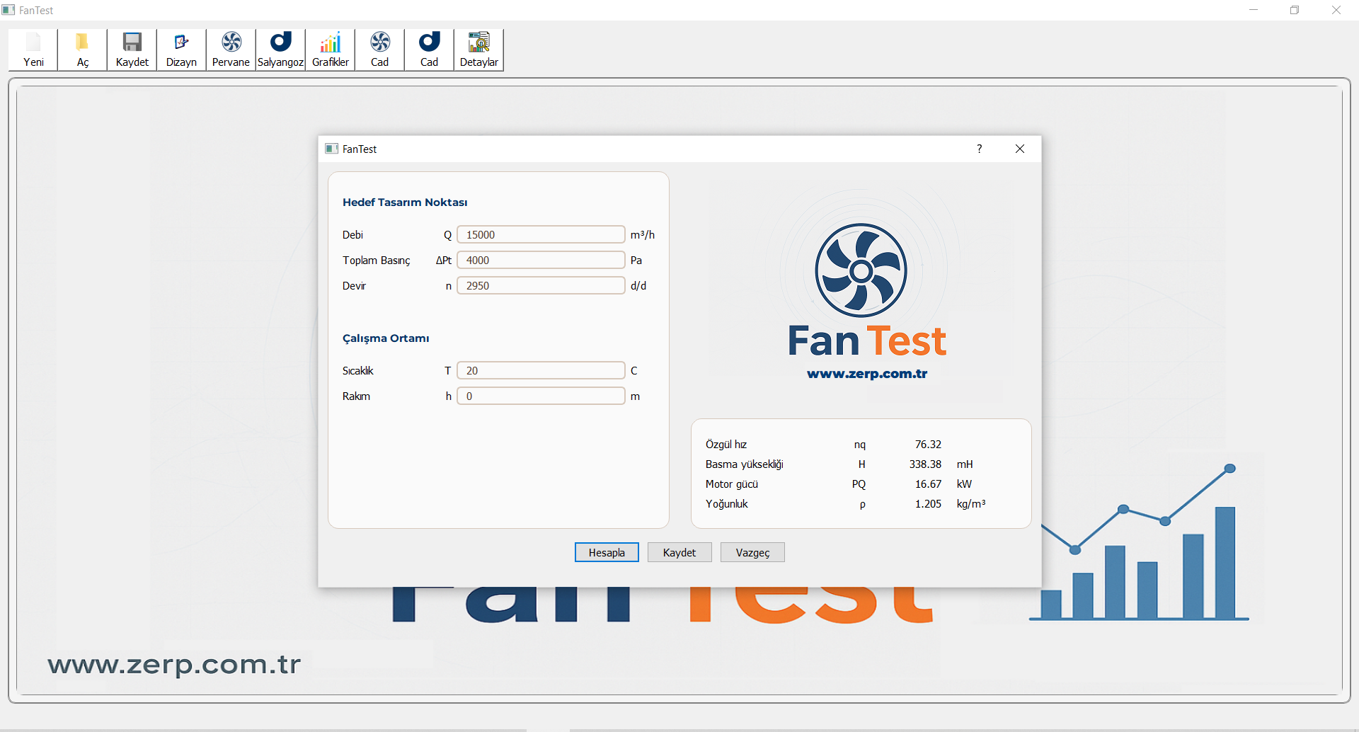 FanTest fan dizayn ekranı