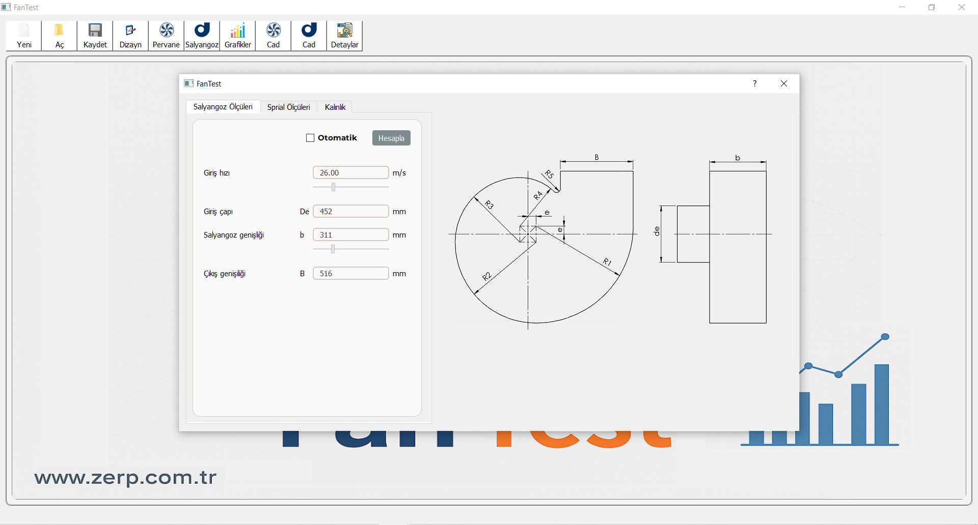 FanTest salyangoz dizayn ekranı