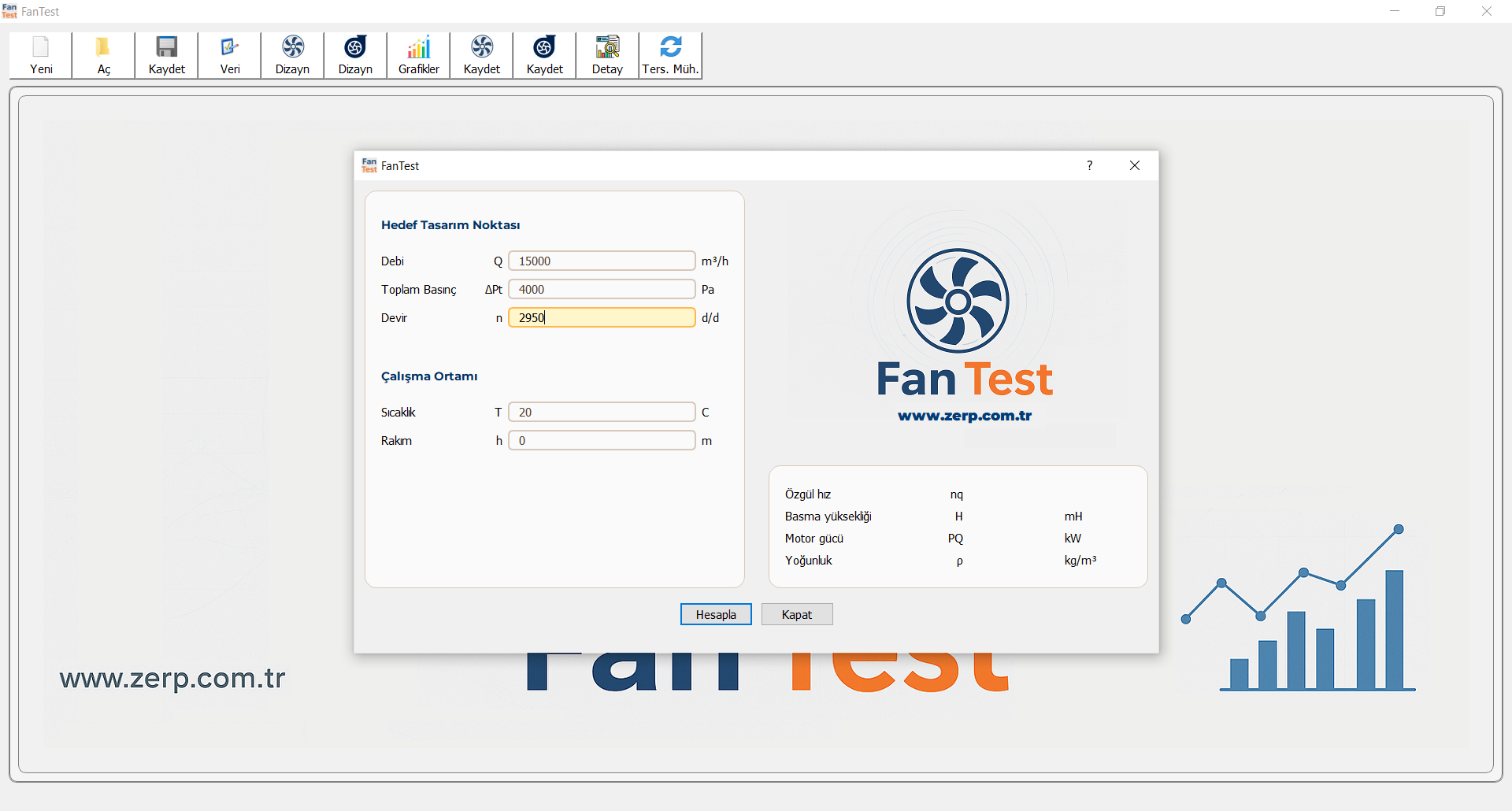 FanTest fan dizayn ekranı
